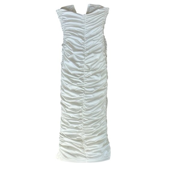 NEW Superdown Lined Ruched Strapless Midi Dress Size Small White - Picture 4 of 5